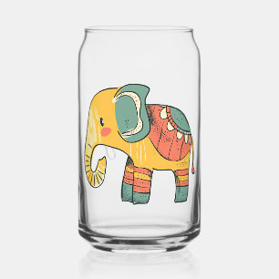 Décor d'éléphant de caricature coloré mignon