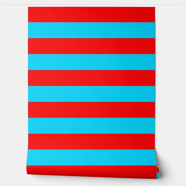 Décor du mur en rayures rouges et bleues (Déroulement)