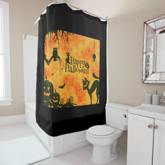 Décor éffrayant de rideau de douche Halloween (En situation)