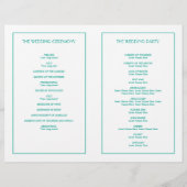Décor élégant élégant programme de mariage formel (Dos)