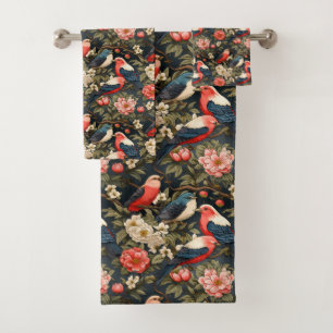 Décor élégant Vintage Oiseaux & Fleurs Motifs