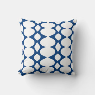 Décor esthétique moderne bleu et blanc coussin