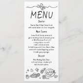Décor Fantaisiste Funky Menu de Mariage Manuscrit (Devant)