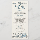 Décor Fantaisiste Funky Menu Mariage Écrit à la Ma (Devant)