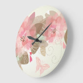 Décor Fleur 15 Horloges Murales & Options Numérale (Angle)