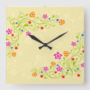 Décor Fleur 1 Mur Horloges & Options Numériques