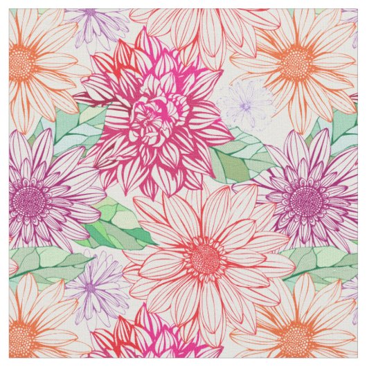 Décor Fleur 26 Tissu Personnalisé (Fermer)