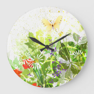 Décor Fleur 30 Murs Horloges & Options Numériques