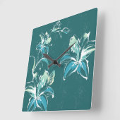 Décor Fleur 9 Murs Horloges & Options Numériques (Angle)