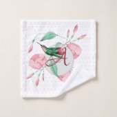 DÉCOR Floral Monogramme Monnaie rose (Gant de toilette)