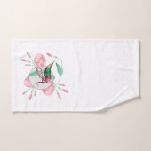 DÉCOR Floral Monogramme Monnaie rose (Serviette à main)