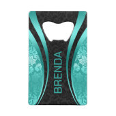 Décor géométrique Turquoise et Noir Damask Accent (Dos)