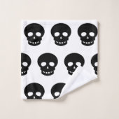 Décor goth Motif crâne noir et blanc (Gant de toilette)