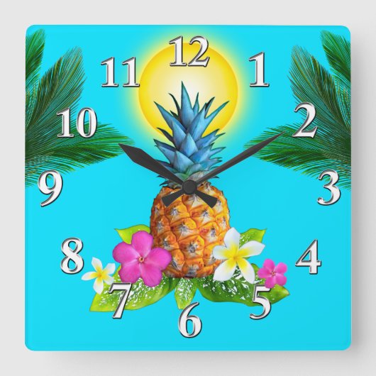 Décor Hawaiien À Thème, Étonnante Horloge D'Ananas (Recto)
