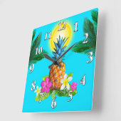 Décor Hawaiien À Thème, Étonnante Horloge D'Ananas (Angle)