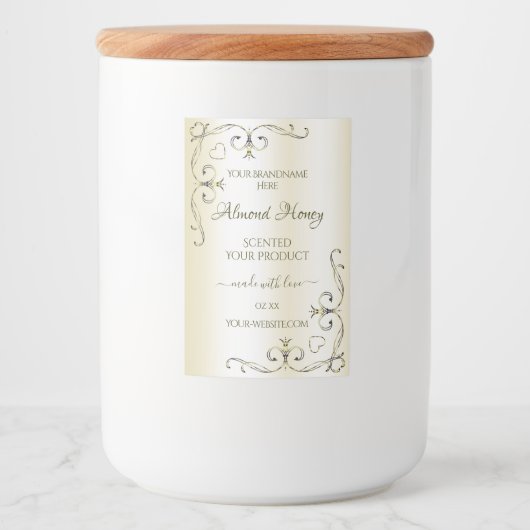 decor-hoeken voor crèmelabels voedselcontainer etiket (Voorkant)