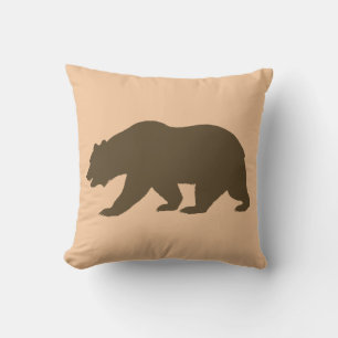 DÉCOR LODGE cabine COUSSINS OURS BROWN GRIZZLY