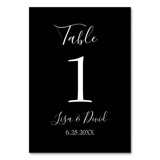 Décor mariage Numéro de table (Dos)