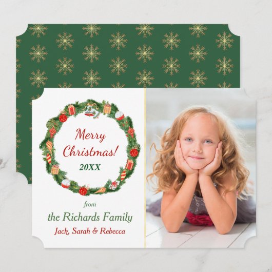 Décor Modèle photo de couronne Noël (Devant / Derrière)