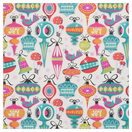 Décor moderne du milieu du siècle Tissu de Noël (Échantillon)