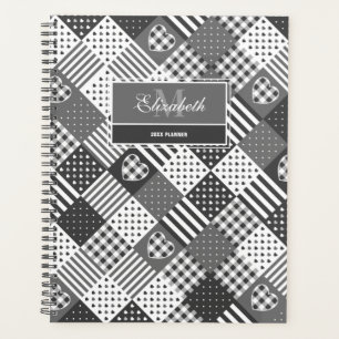 Décor moderne patchwork en vichy noir et blanc