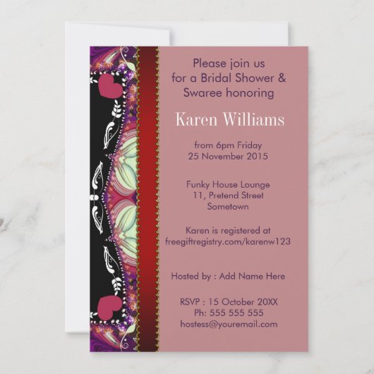 Décor Moderne Style Fête des mariées Invitation (Dos)