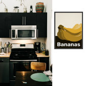 Décor mural de cuisine jaune, noir, blanc - Poster