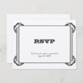 Décor noir cadre mariage RSVP boîtier de réponse R (Devant / Derrière)