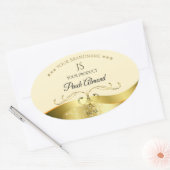 Décor or Wavy Classy Étiquette de monogramme (Enveloppe)