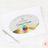 Décor or Wavy sur logo gris clair Étiquette de mon (Enveloppe)