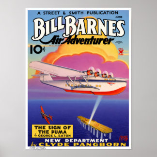 DECOR: OUDETijdSE VLIEGMAGAZIJN Omslag 1936 Poster