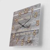Décor personnalisé Rustic Lake House, horloge (Angle)
