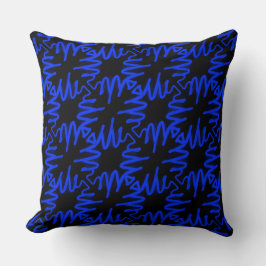 Decor Pillow Modern Neon Blue Black Colorful Kussen