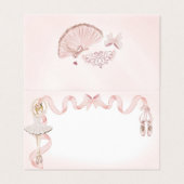 Décor Pink Little Ballerina Place Card (Outside Unfolded)