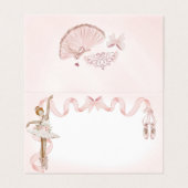 Décor Pink Little Ballerina Place Card (Outside Unfolded)