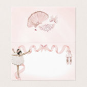 Décor Pink Little Ballerina Place Card (Outside Unfolded)