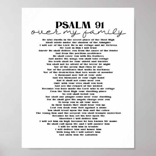 Décor Psalm 91 Pour Votre Poster Famille Imprimer (Devant)