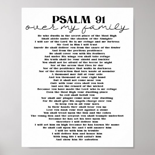 Décor Psalm 91 Pour Votre Poster Famille Imprimer (Devant)