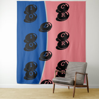 DECOR_Room CUTE_PINK_BLUE_BLACK_RMDESIGNFLO55 Wandkleed