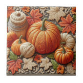 Décor Saison Automne Citrouilles Carreaux céramiqu (Devant)