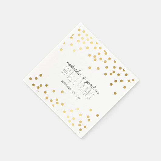 DECOR schattige confetti bederft gouden grijs Servetten (Hoek)