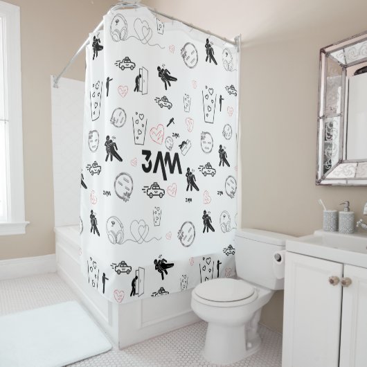 Décor tendance Doodle Art Shower rideau 3h (En situation)
