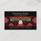 Décor tribal rouge+noir avec Carte de visite de lo (Dos)