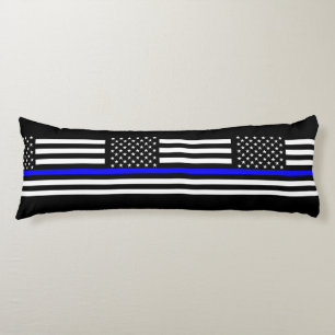 Decor van Blue Line van de Vlag van de V.S. het Lichaamskussen