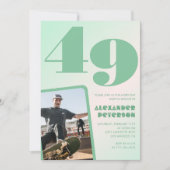 Décor vert Invitations à 49e anniversaire Boy Phot (Devant)