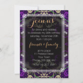 Décor violet Royale Anniversaire Dîner Invitation (Dos)