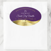 Décor Wavy Classy or foncé violet Étiquette Monogr (Sac)