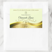 Décor Wavy Gold Deluxe Étiquette Monogramme jaune (Sac)