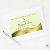 Décor Wavy Gold Deluxe Étiquette Monogramme jaune (Enveloppe)