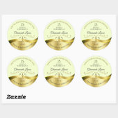 Décor Wavy Gold Deluxe Étiquette Monogramme jaune  (Feuille)
